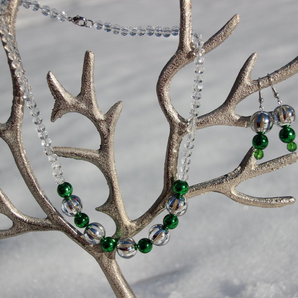 Christmas ornament winter gift jewelry set earrings necklace